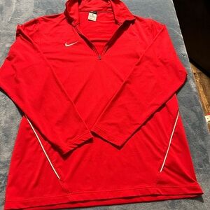 Nike Small Red 1/4 Zip Pullover